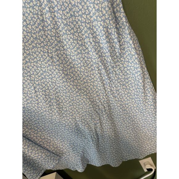 Doen Womens Sonia Floral Printed Cerulean Blue Hillside Long Maxi Gown Dress L - Picture 5 of 11